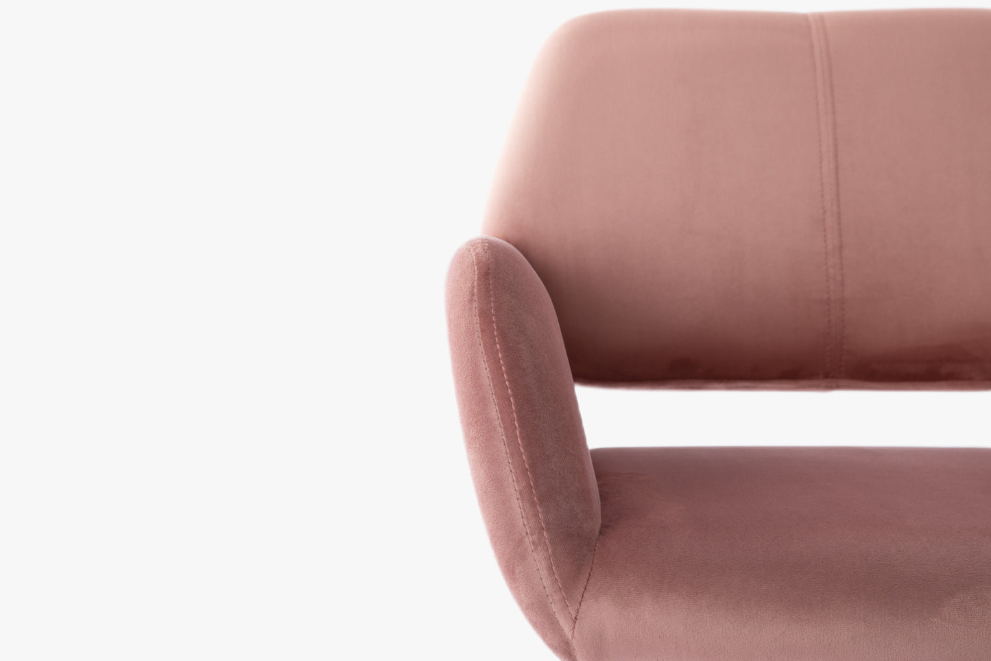 Pink Upholstered Velvet Open Back Dining Chair