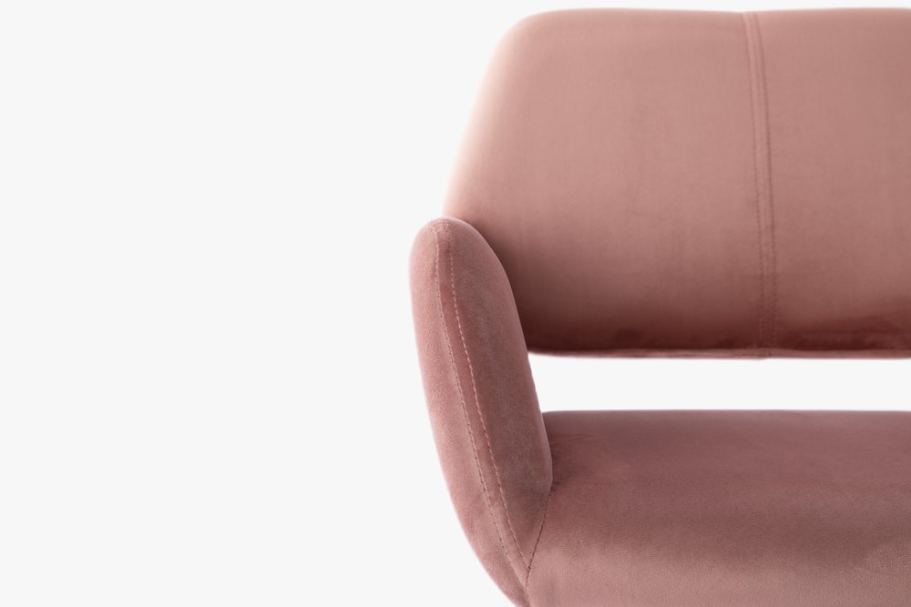 Pink Upholstered Velvet Open Back Dining Chair HomeRoots