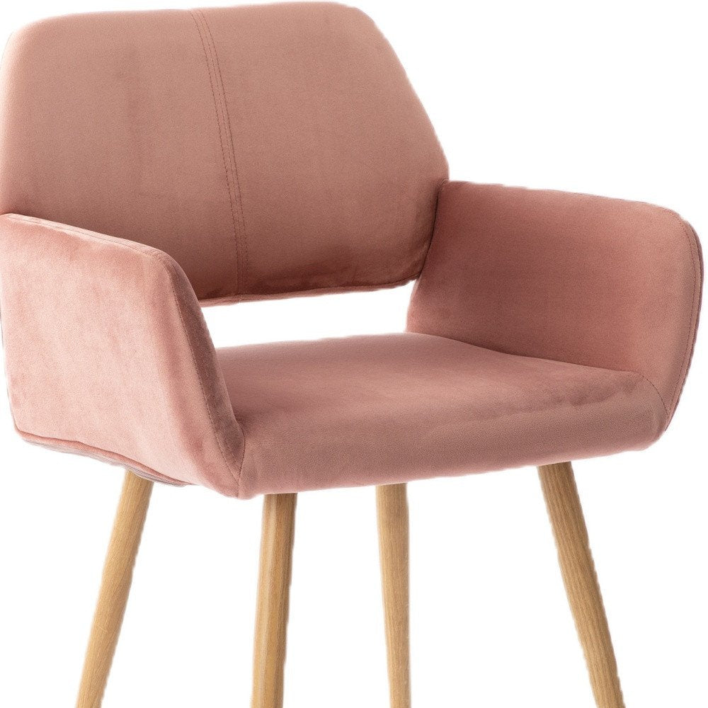Pink Upholstered Velvet Open Back Dining Chair HomeRoots