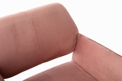 Pink Upholstered Velvet Open Back Dining Chair HomeRoots