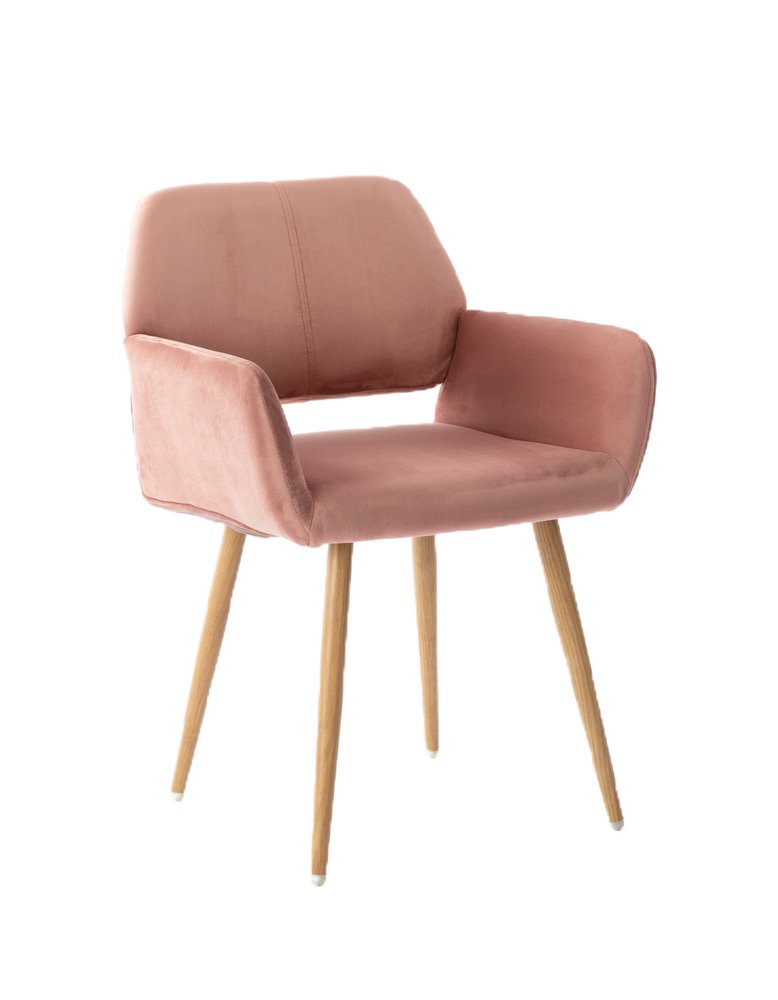 Pink Upholstered Velvet Open Back Dining Chair HomeRoots