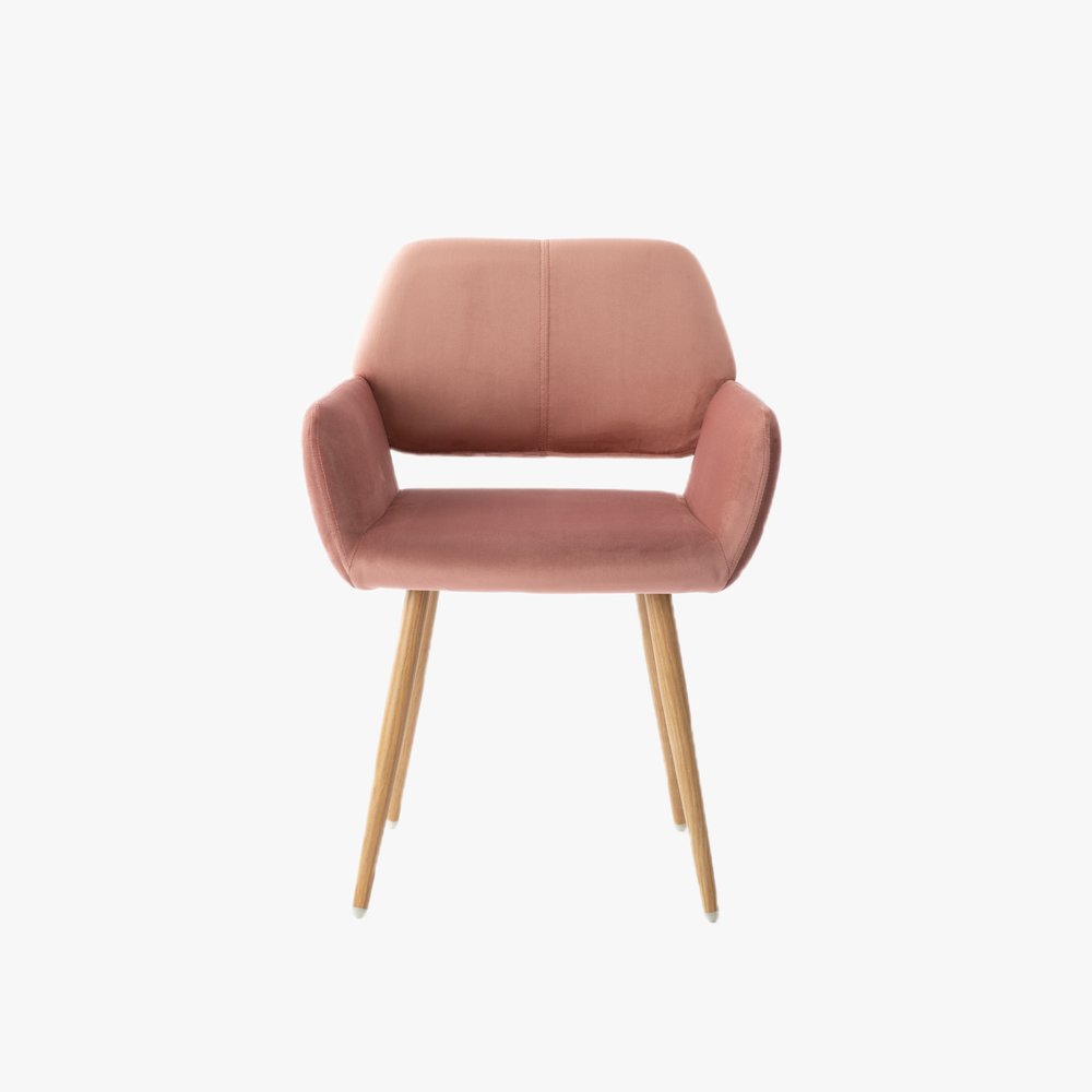 Pink Upholstered Velvet Open Back Dining Chair HomeRoots