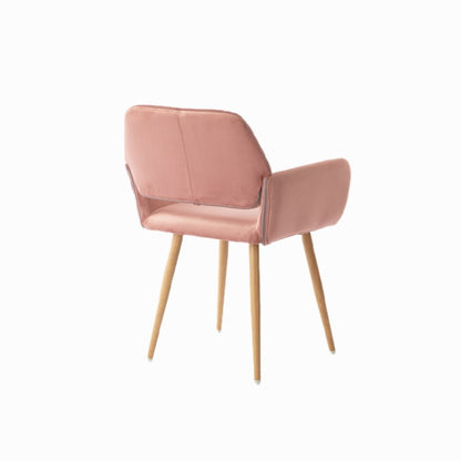 Pink Upholstered Velvet Open Back Dining Chair HomeRoots