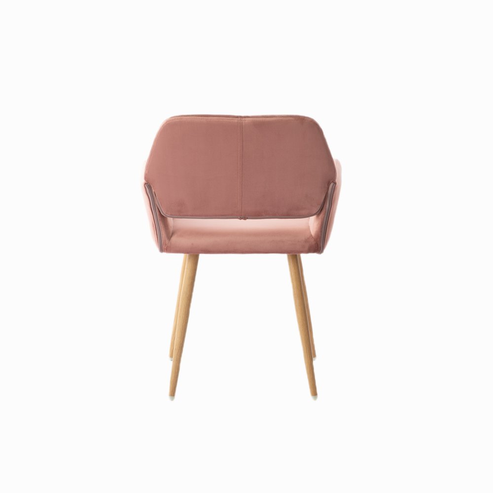 Pink Upholstered Velvet Open Back Dining Chair HomeRoots