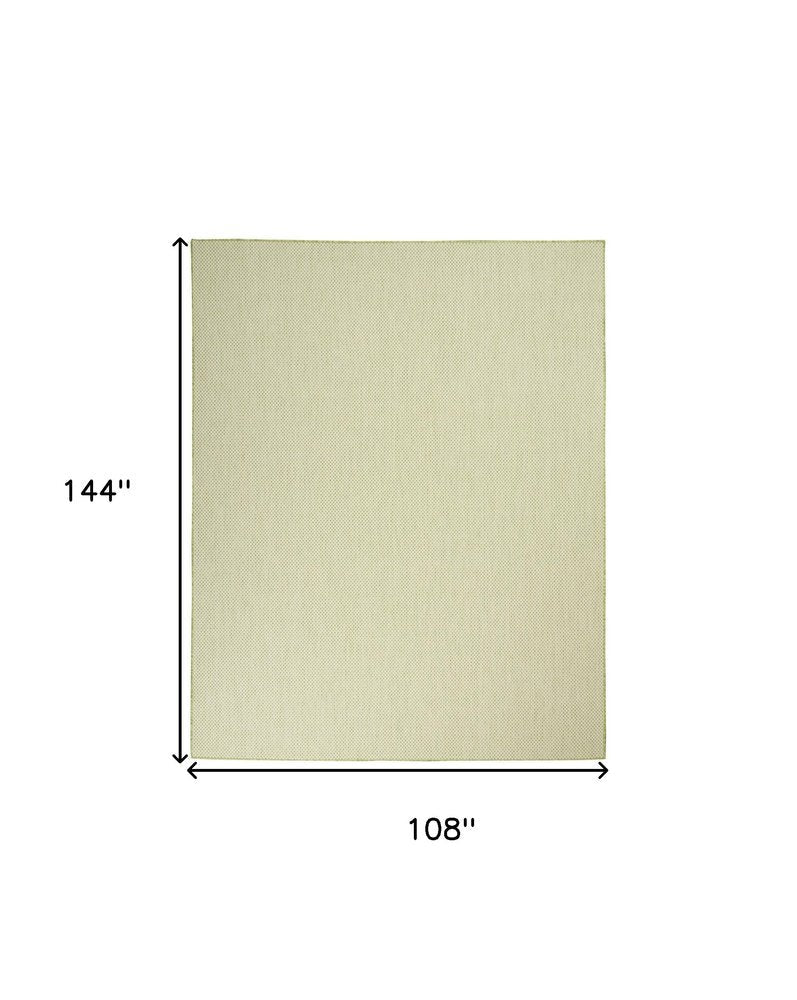 9' X 12' Green And Ivory Indoor Outdoor Area Rug — view 1