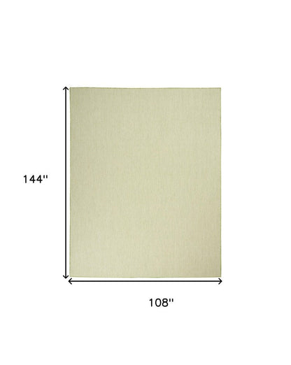 9' X 12' Green And Ivory Indoor Outdoor Area Rug HomeRoots