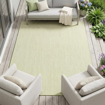 9' X 12' Green And Ivory Indoor Outdoor Area Rug HomeRoots
