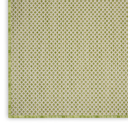 9' X 12' Green And Ivory Indoor Outdoor Area Rug HomeRoots