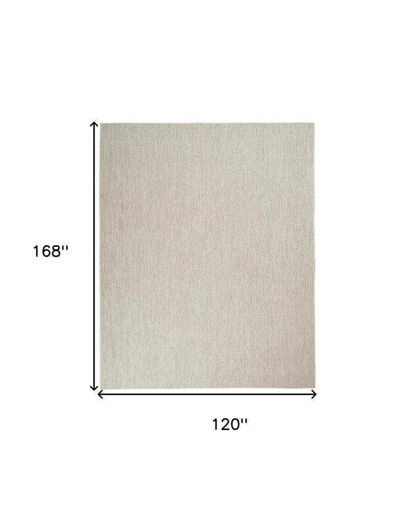 10' X 14' Ivory And Silver Indoor Outdoor Area Rug HomeRoots