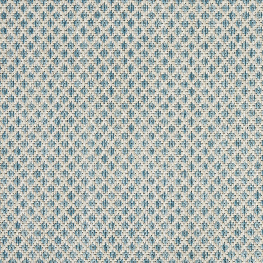 9' X 12' Aqua And Ivory Indoor Outdoor Area Rug HomeRoots