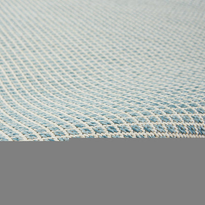 5' Blue Square Geometric Power Loom Area Rug HomeRoots