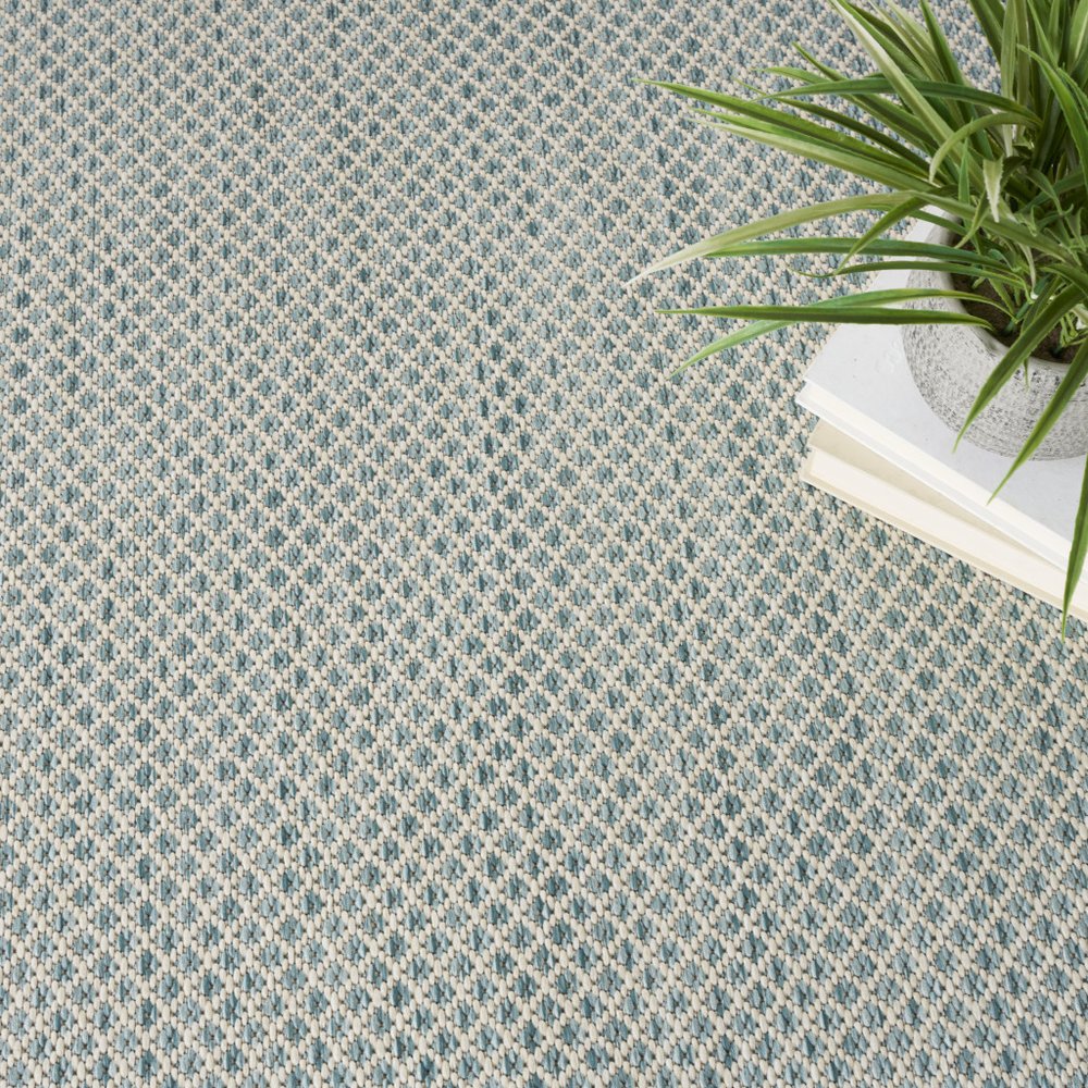 5' Blue Square Geometric Power Loom Area Rug — view 20
