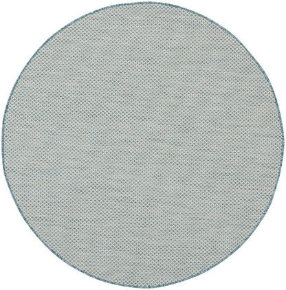 5' Blue Square Geometric Power Loom Area Rug HomeRoots