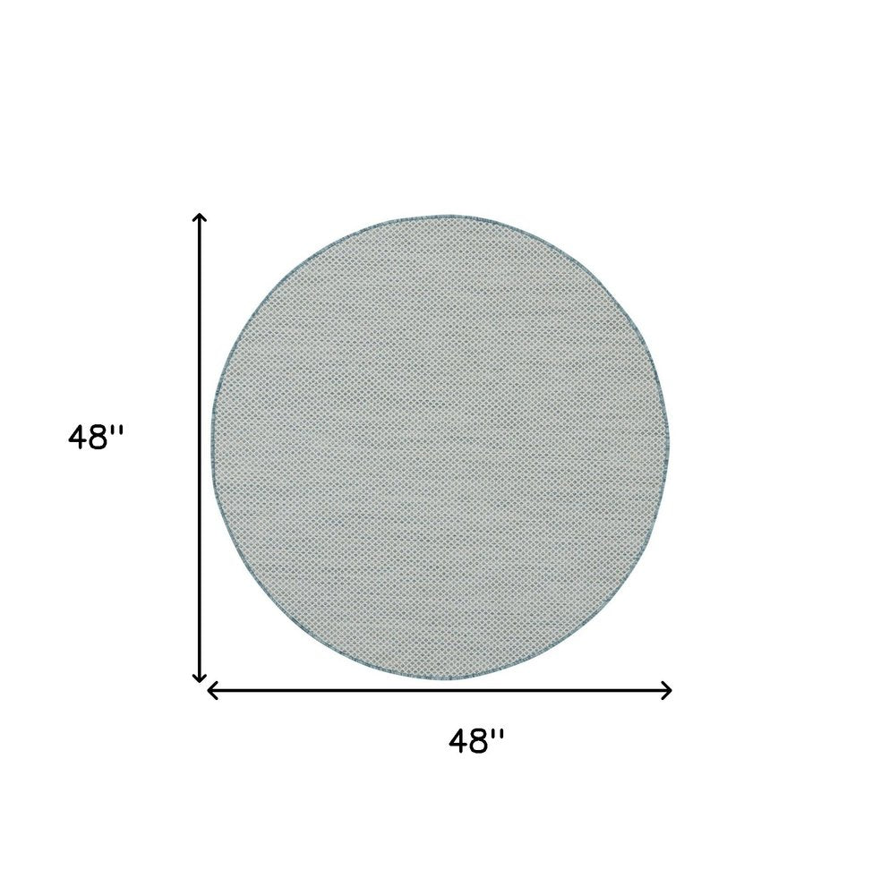 5' Blue Square Geometric Power Loom Area Rug — view 14