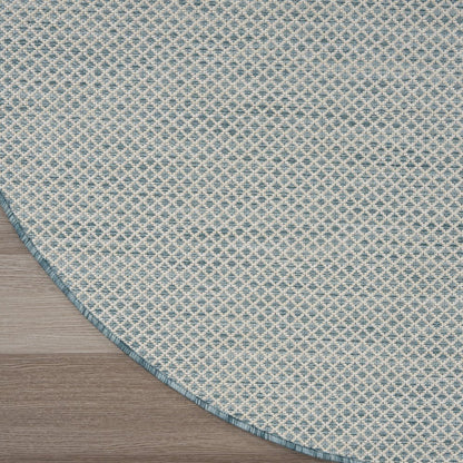 5' Blue Square Geometric Power Loom Area Rug HomeRoots