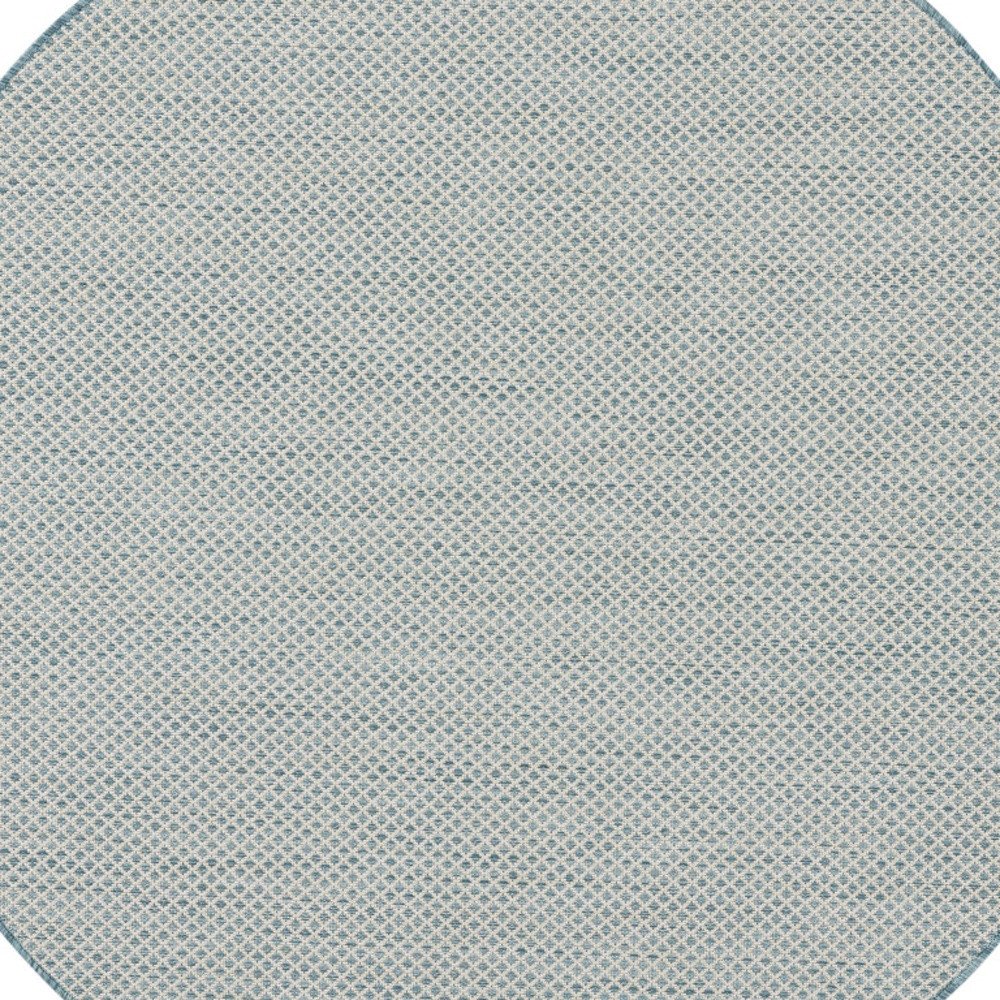 5' Blue Square Geometric Power Loom Area Rug — view 30