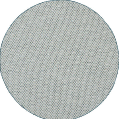 5' Blue Square Geometric Power Loom Area Rug HomeRoots