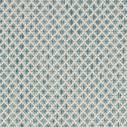 5' Blue Square Geometric Power Loom Area Rug HomeRoots