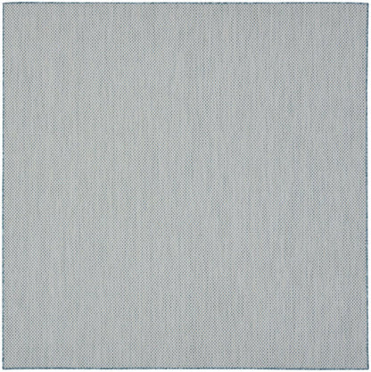 5' Blue Square Geometric Power Loom Area Rug HomeRoots