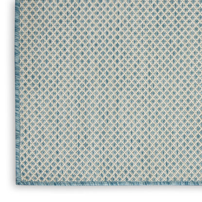 5' Blue Square Geometric Power Loom Area Rug HomeRoots