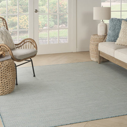 5' Blue Square Geometric Power Loom Area Rug HomeRoots