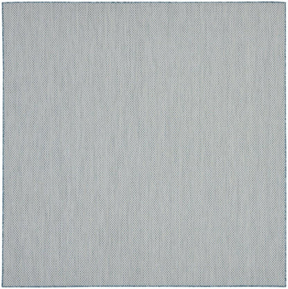 5' Blue Square Geometric Power Loom Area Rug HomeRoots