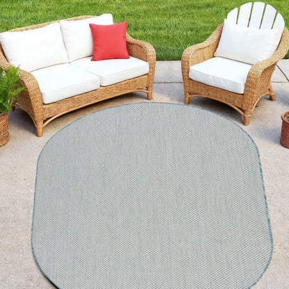 5' Blue Square Geometric Power Loom Area Rug HomeRoots