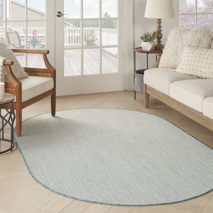 5' Blue Square Geometric Power Loom Area Rug HomeRoots