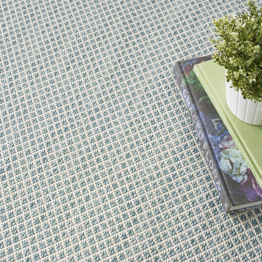 5' Blue Square Geometric Power Loom Area Rug — view 50