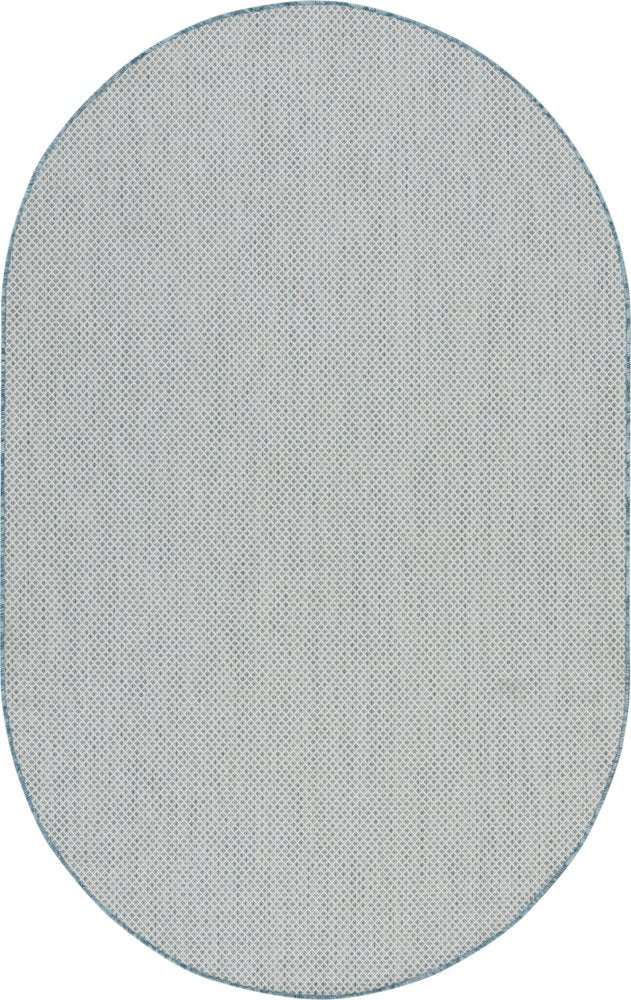 5' Blue Square Geometric Power Loom Area Rug HomeRoots