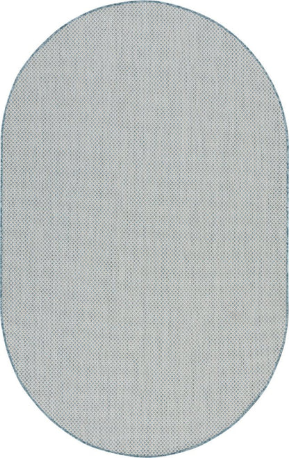 5' Blue Square Geometric Power Loom Area Rug HomeRoots