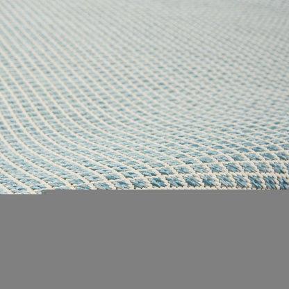 5' Blue Square Geometric Power Loom Area Rug HomeRoots