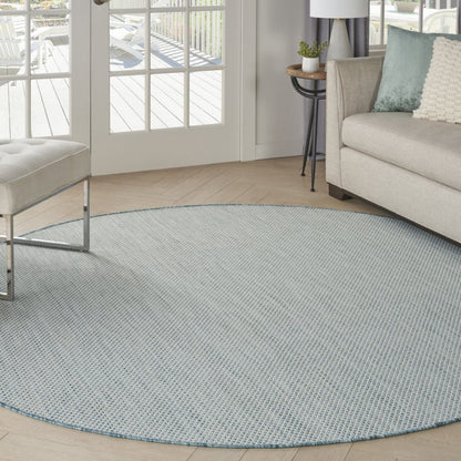 5' Blue Square Geometric Power Loom Area Rug HomeRoots