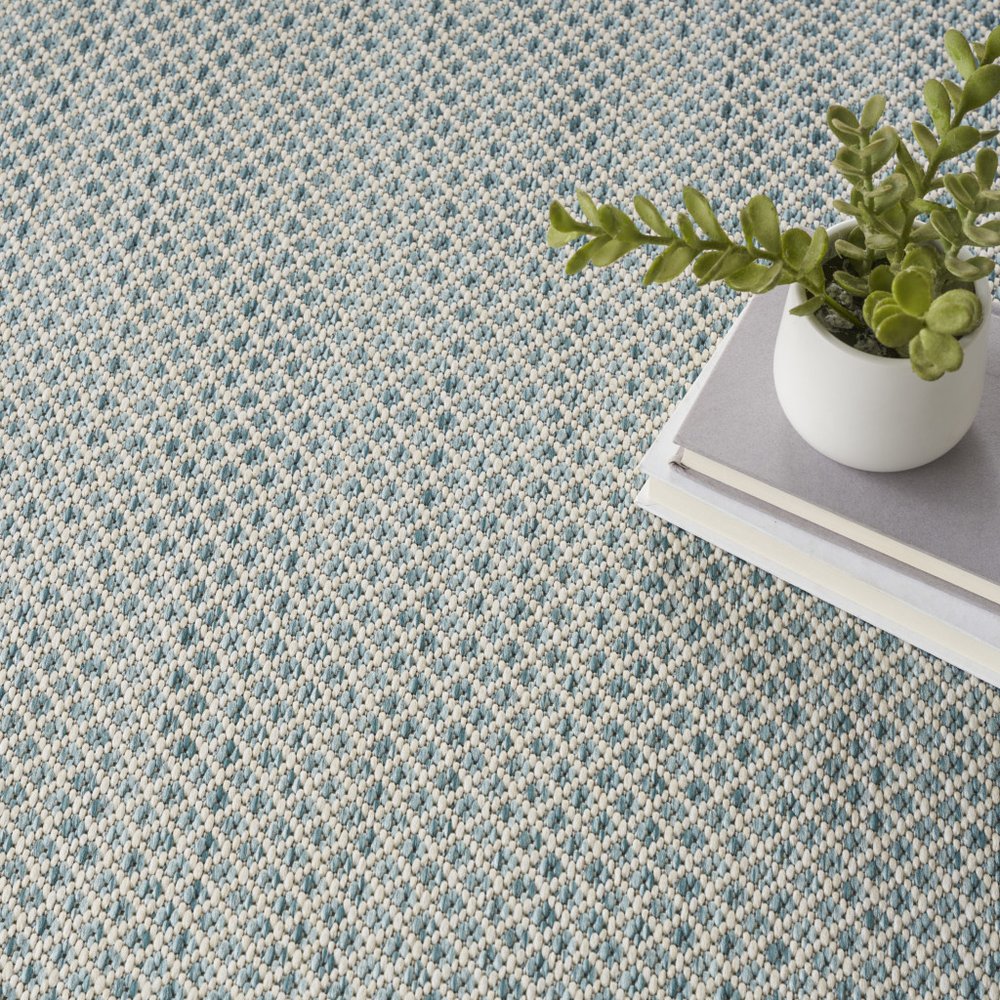 5' Blue Square Geometric Power Loom Area Rug — view 62