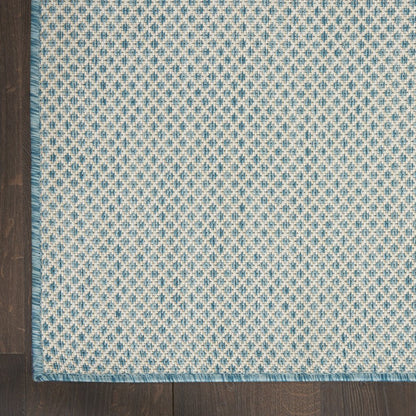5' Blue Square Geometric Power Loom Area Rug HomeRoots