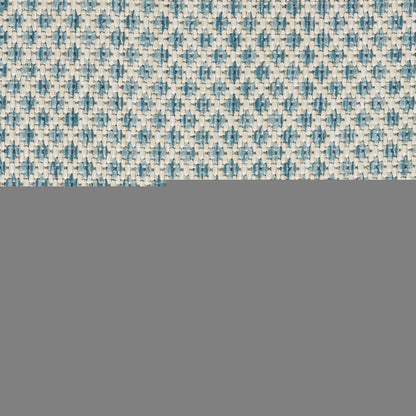 5' Blue Square Geometric Power Loom Area Rug HomeRoots