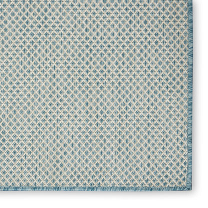 5' Blue Square Geometric Power Loom Area Rug HomeRoots