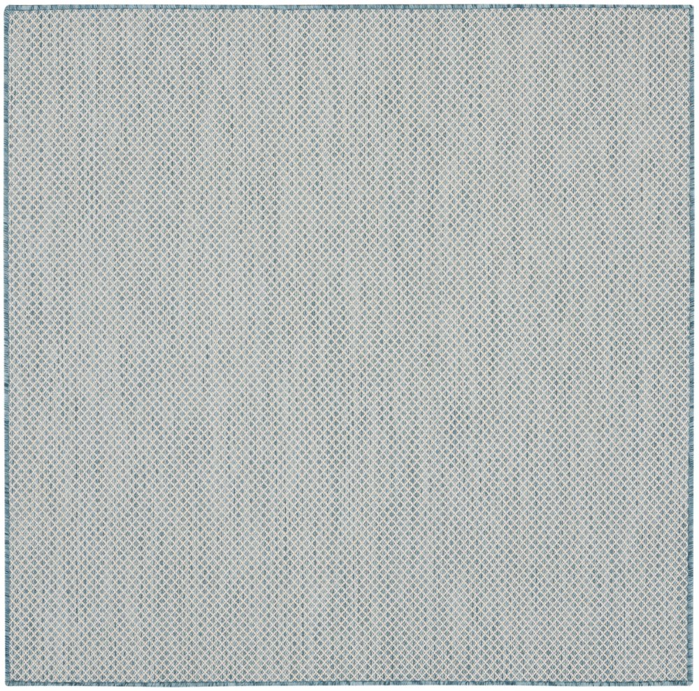 5' Blue Square Geometric Power Loom Area Rug — view 91