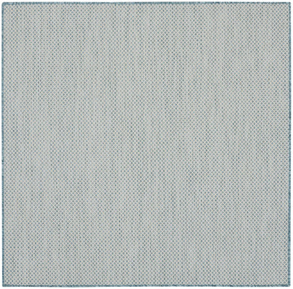 5' Blue Square Geometric Power Loom Area Rug HomeRoots