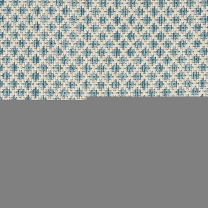 5' Blue Square Geometric Power Loom Area Rug HomeRoots