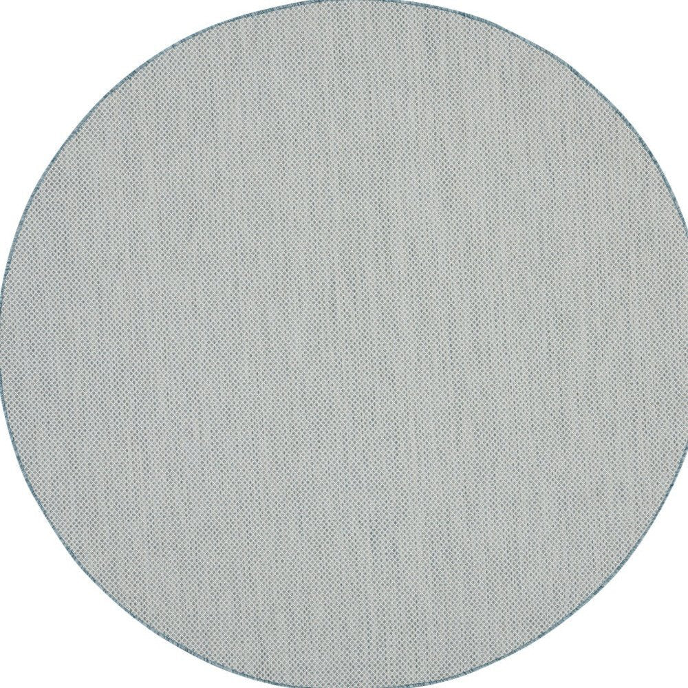 5' Blue Square Geometric Power Loom Area Rug HomeRoots