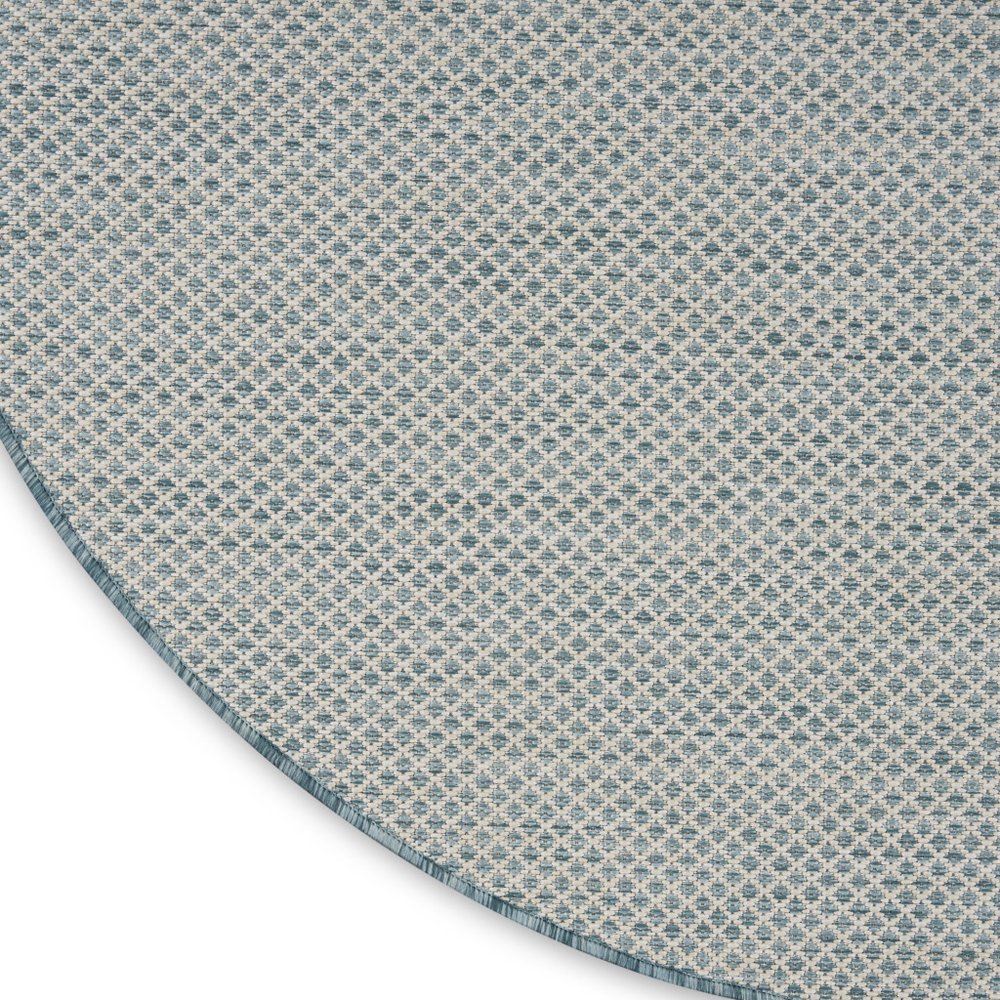 5' Blue Square Geometric Power Loom Area Rug — view 108
