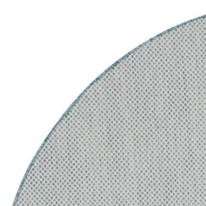 5' Blue Square Geometric Power Loom Area Rug HomeRoots