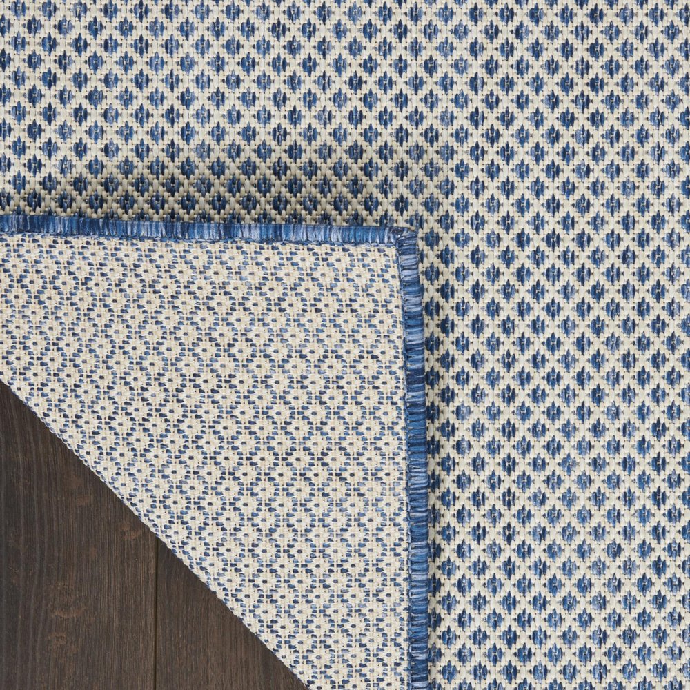 8' Blue and Ivory Indoor Outdoor Area Rug — view 8