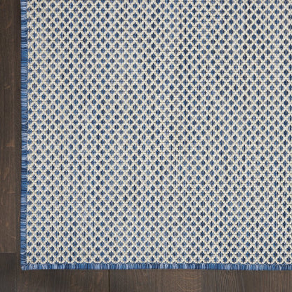 8' Blue and Ivory Indoor Outdoor Area Rug HomeRoots