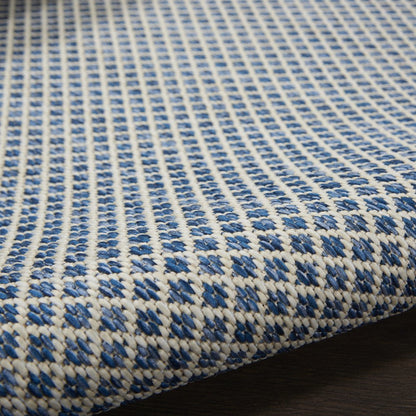 8' Blue and Ivory Indoor Outdoor Area Rug