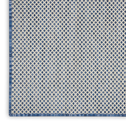 8' Blue and Ivory Indoor Outdoor Area Rug