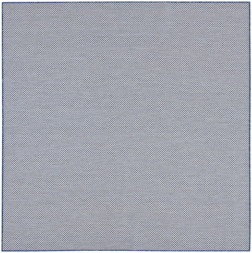 8' Blue and Ivory Indoor Outdoor Area Rug — view 7