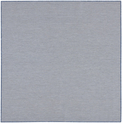 8' Blue and Ivory Indoor Outdoor Area Rug HomeRoots
