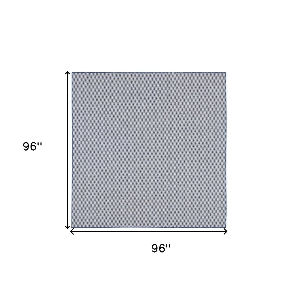 8' Blue and Ivory Indoor Outdoor Area Rug — view 1